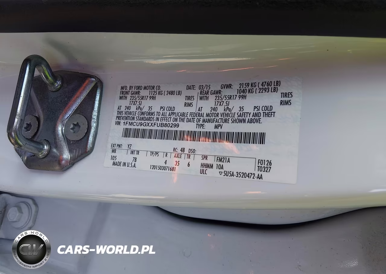 2015 Ford Escape Se VIN:1FMCU9GXXFUB80299 - 9