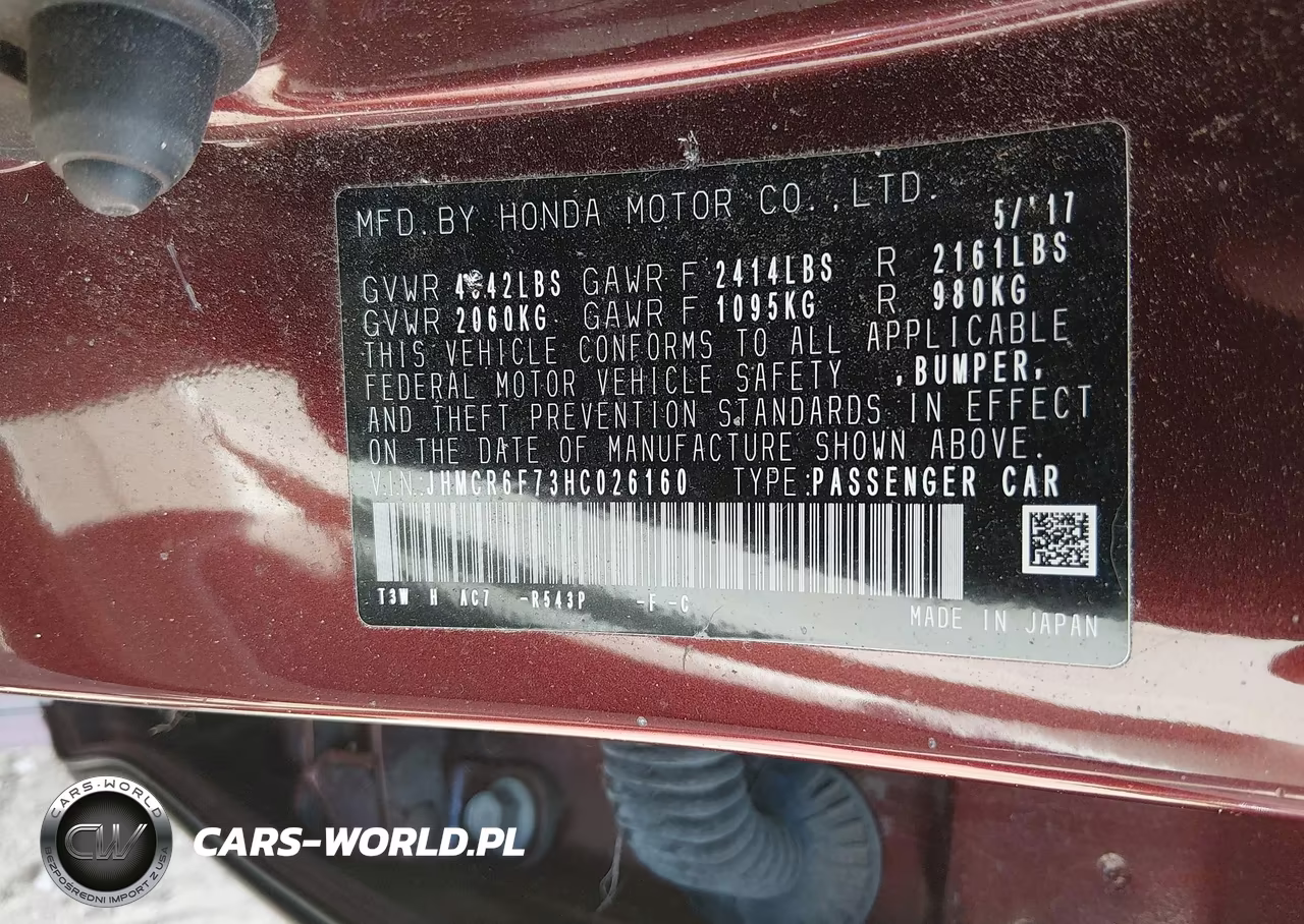2017 Honda Accord Hybrid Touring VIN:JHMCR6F73HC026160 - 9