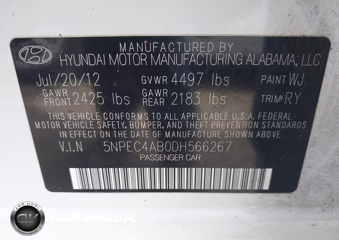 2013 Hyundai Sonata Se 2.0T VIN:5NPEC4AB0DH566267 - 9
