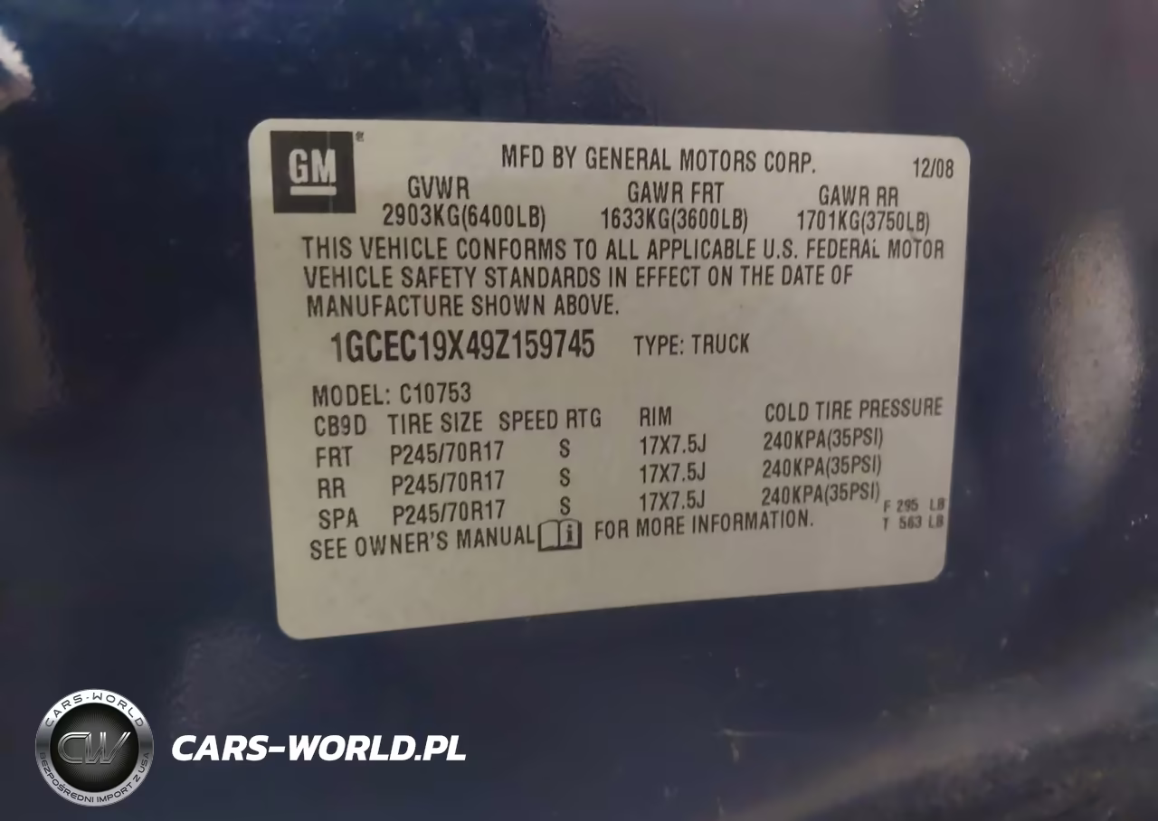 2009 Chevrolet Silverado 1500 Work Truck VIN:1GCEC19X49Z159745 - 9