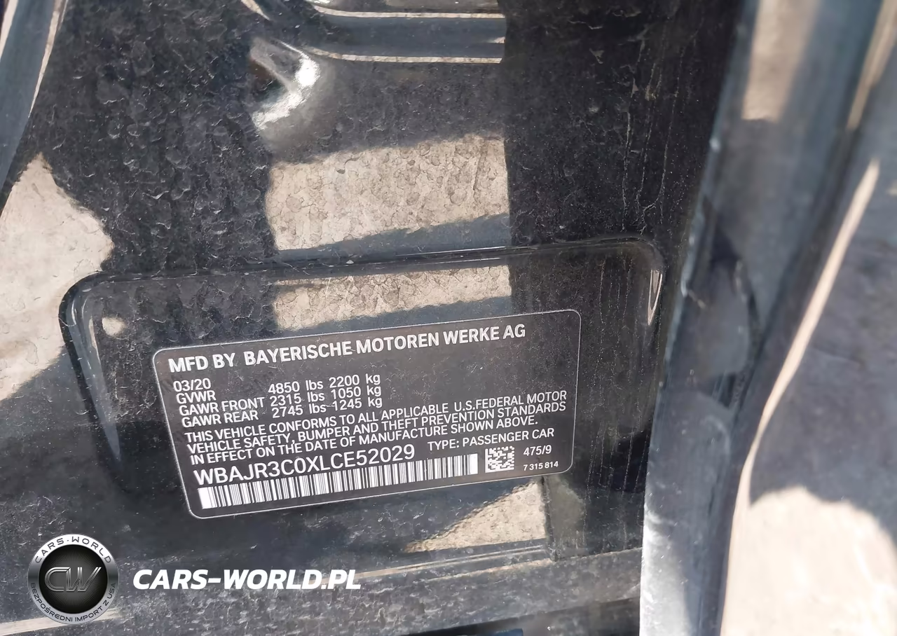2020 BMW 530I VIN:WBAJR3C0XLCE52029 - 9
