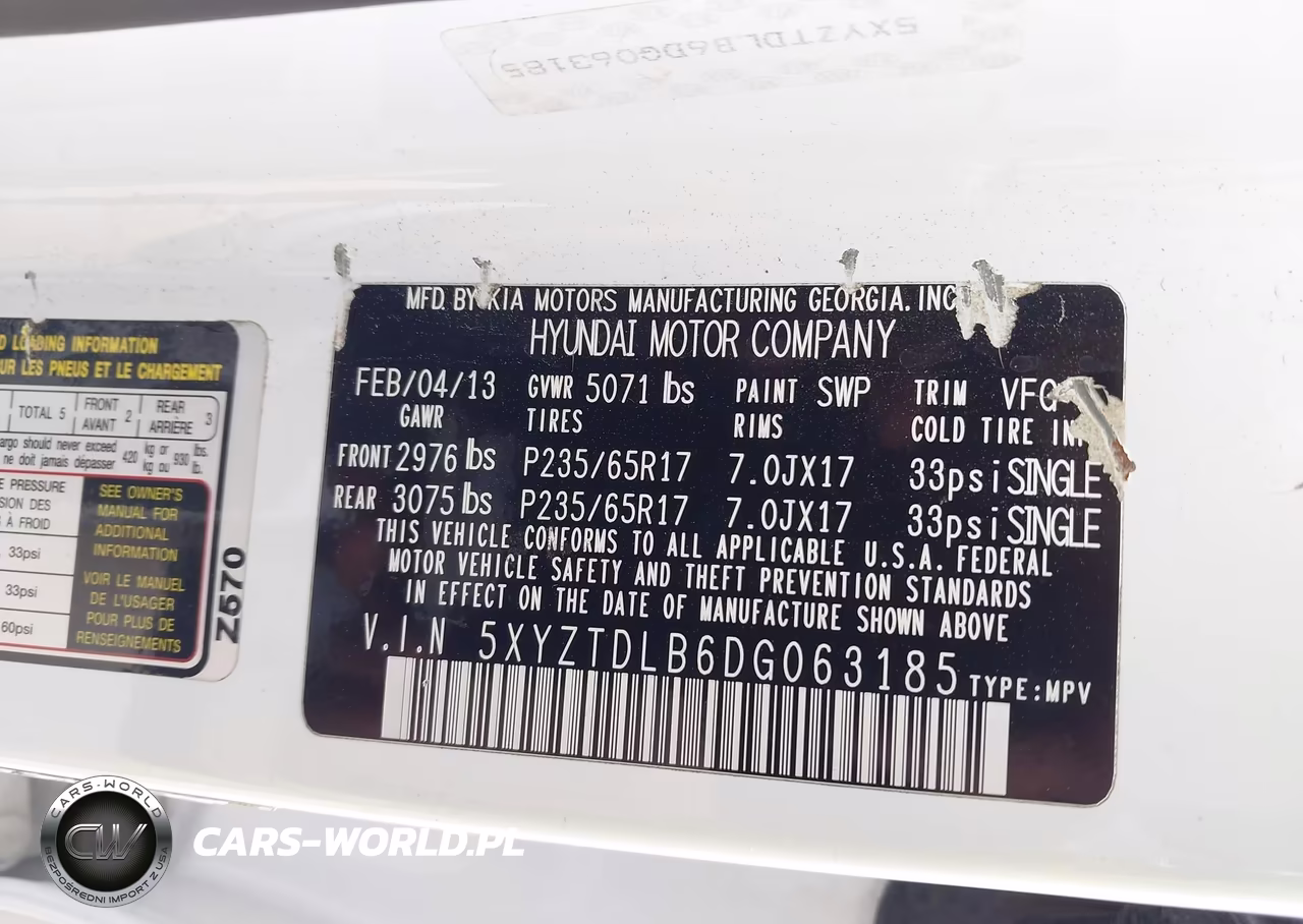 2013 Hyundai Santa Fe Sport VIN:5XYZTDLB6DG063185 - 9