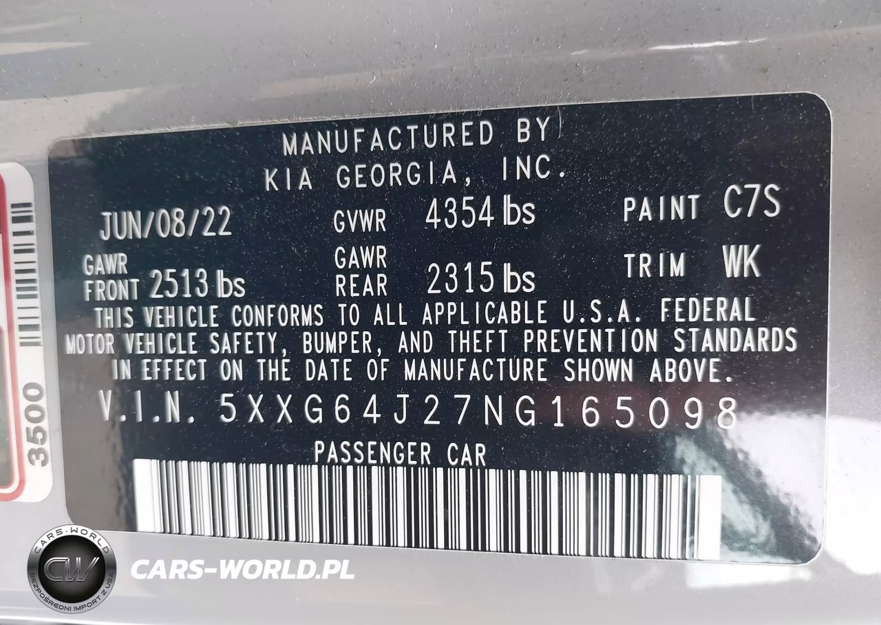 2022 Kia K5 Gt-Line VIN:5XXG64J27NG165098 - 9