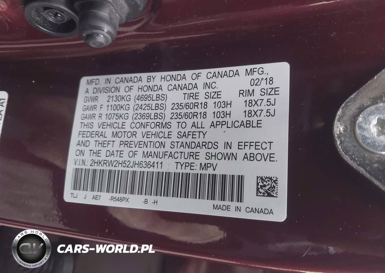 2018 Honda Cr-V Ex VIN:2HKRW2H52JH636411 - 9