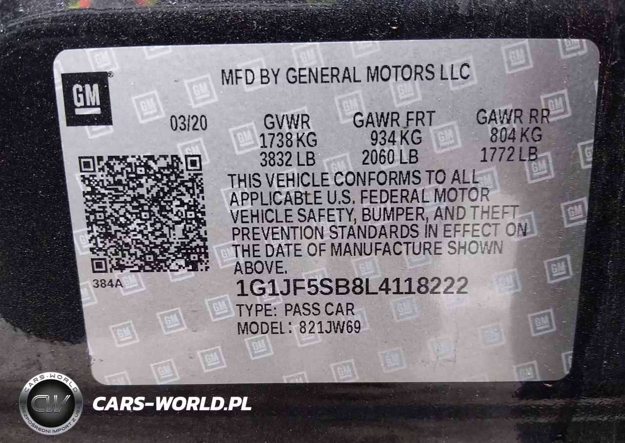 2020 Chevrolet Sonic Fwd Premier VIN:1G1JF5SB8L4118222 - 9