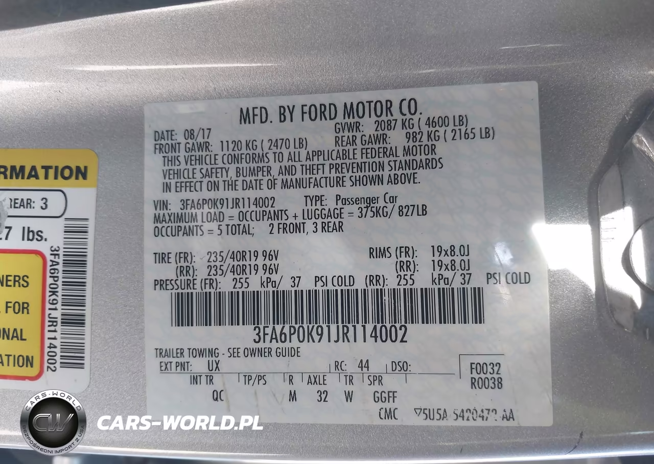 2018 Ford Fusion Platinum VIN:3FA6P0K91JR114002 - 9