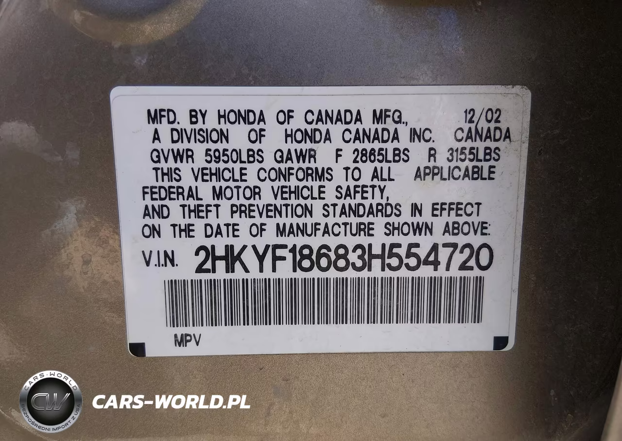 2003 Honda Pilot Ex-L VIN:2HKYF18683H554720 - 9