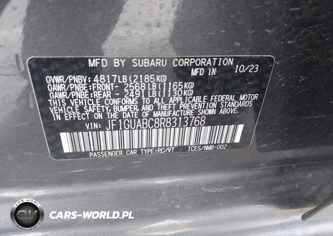 2024 Subaru Impreza Base 5-Door VIN:JF1GUABC8R8313768 - 9