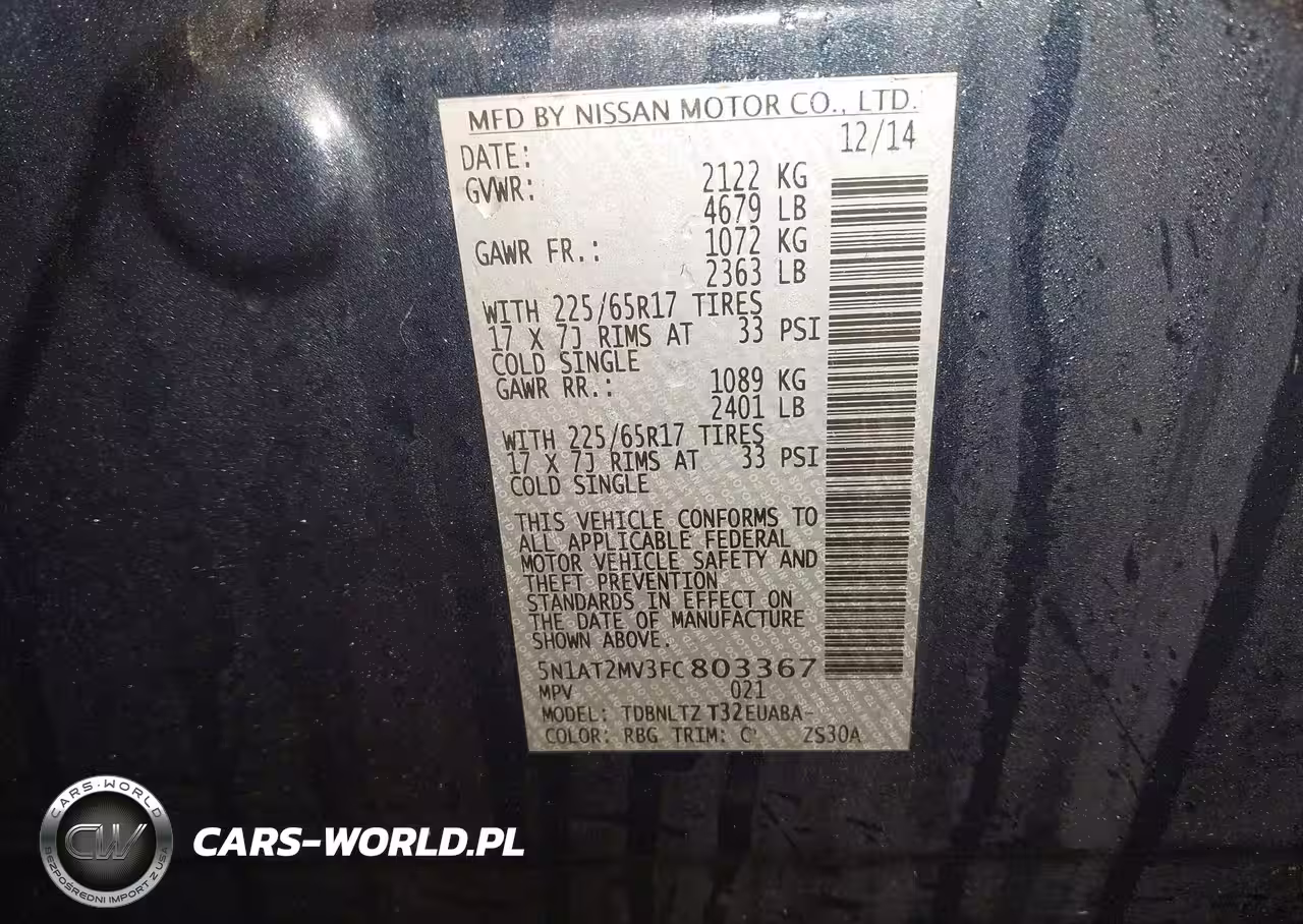 2015 Nissan Rogue Sv VIN:5N1AT2MV3FC803367 - 9