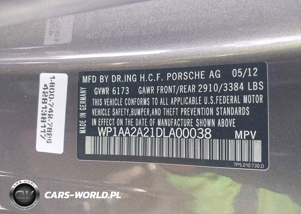 2013 Porsche Cayenne VIN:WP1AA2A21DLA00038 - 9