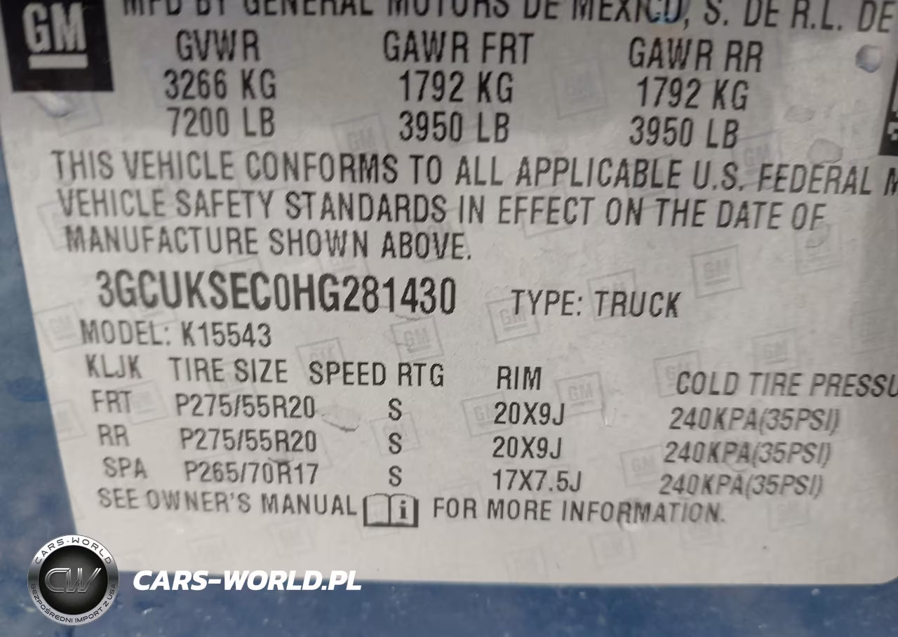 2017 Chevrolet Silverado 1500 1Lz VIN:3GCUKSEC0HG281430 - 9