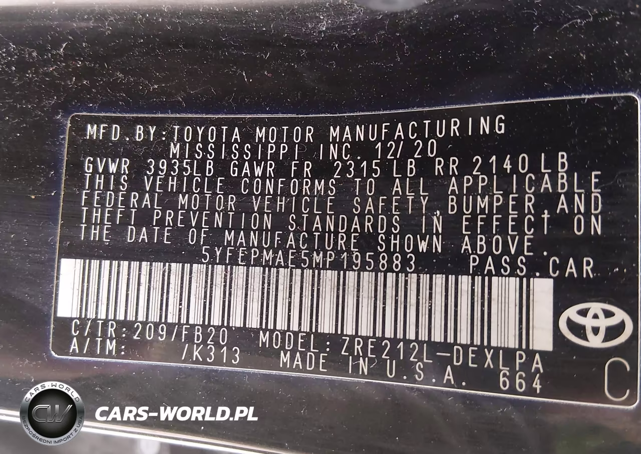 2021 Toyota Corolla Le VIN:5YFEPMAE5MP195883 - 9