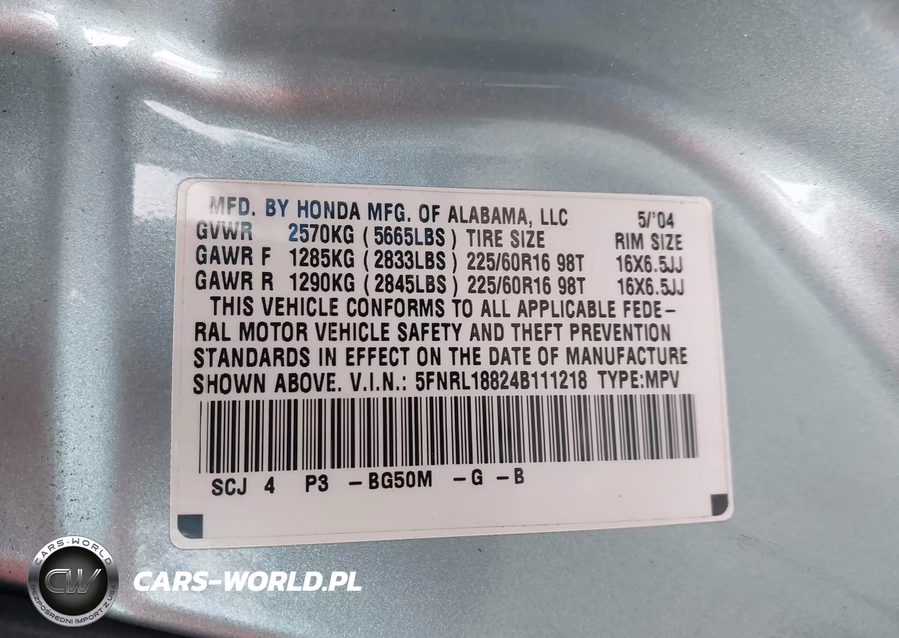 2004 Honda Odyssey Ex VIN:5FNRL18824B111218 - 9