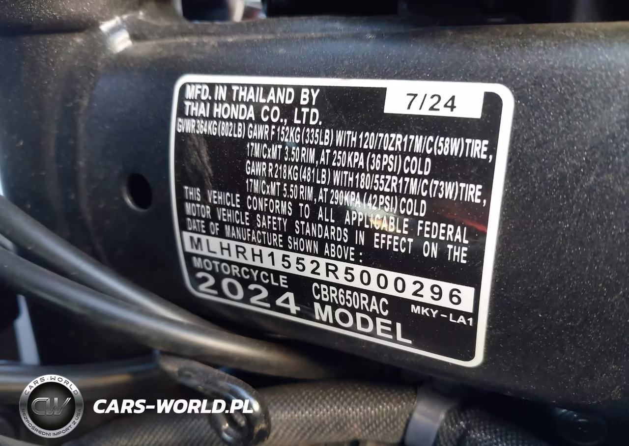 2024 Honda Cbr650 R VIN:MLHRH1552R5000296 - 10