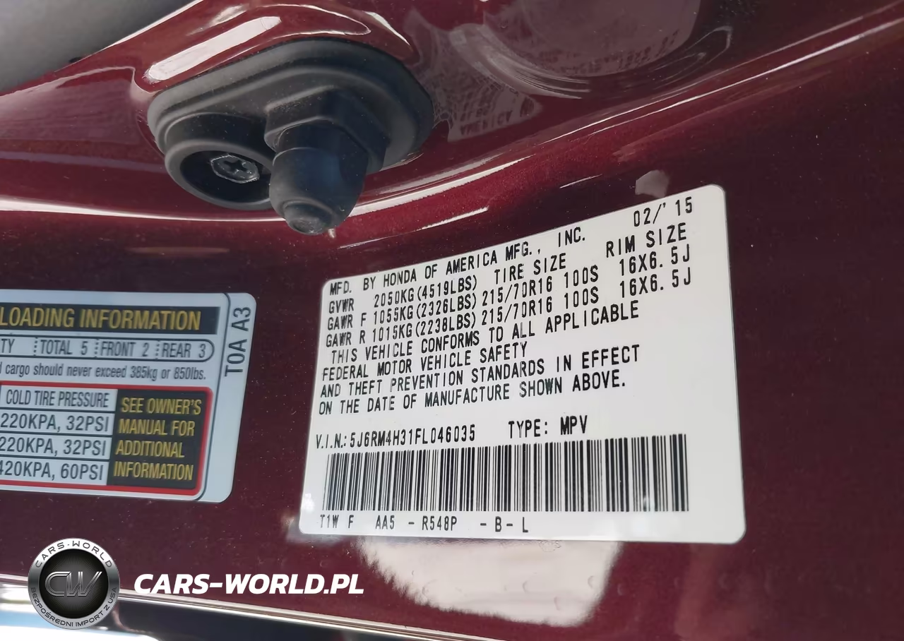 2015 Honda Cr-V Lx VIN:5J6RM4H31FL046035 - 9