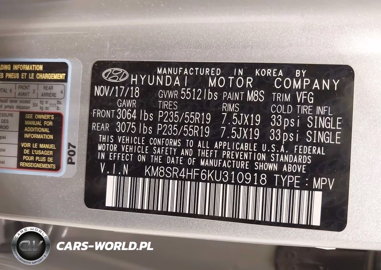 2019 Hyundai Santa Fe Xl Limited Ultimate VIN:KM8SR4HF6KU310918 - 9