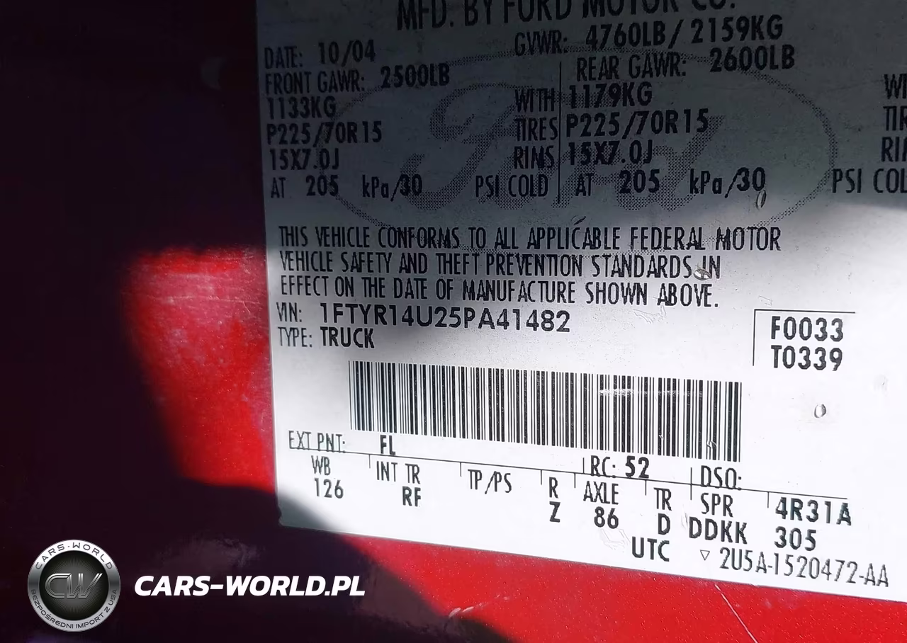 2005 Ford Ranger Edge-Stx-Xl-Xlt VIN:1FTYR14U25PA41482 - 9