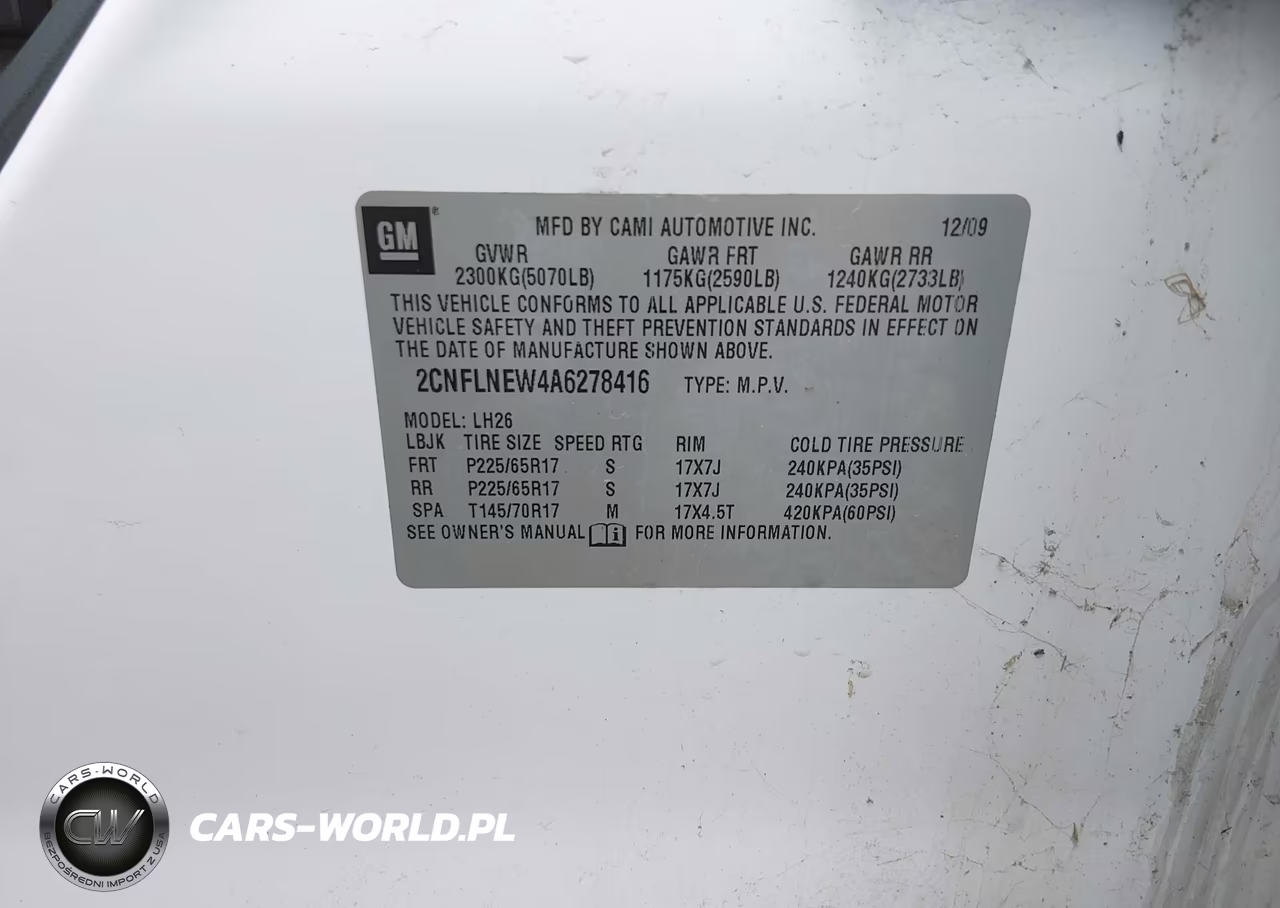 2010 Chevrolet Equinox Lt VIN:2CNFLNEW4A6278416 - 9