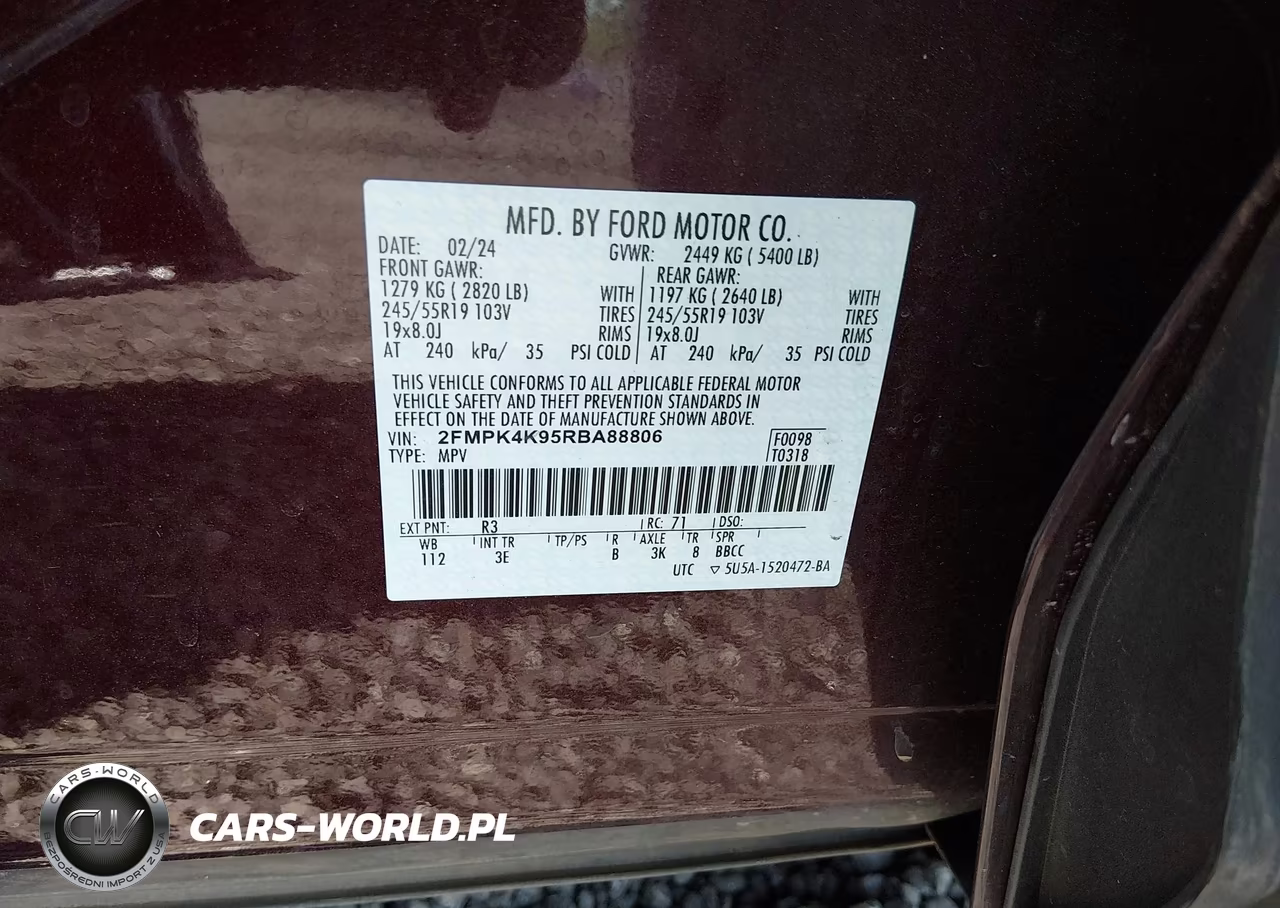 2024 Ford Edge Titanium VIN:2FMPK4K95RBA88806 - 9