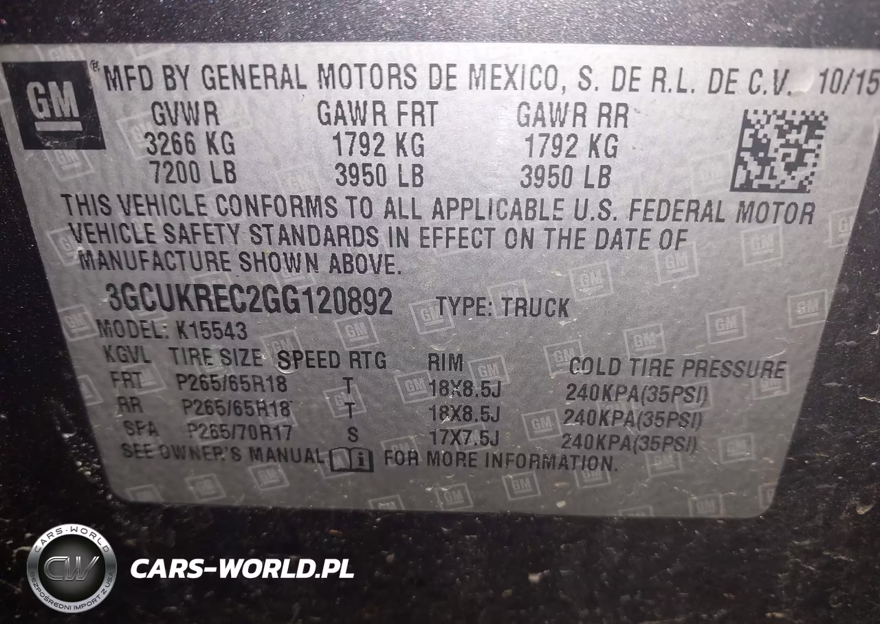 2016 Chevrolet Silverado 1500 2Lt VIN:3GCUKREC2GG120892 - 9