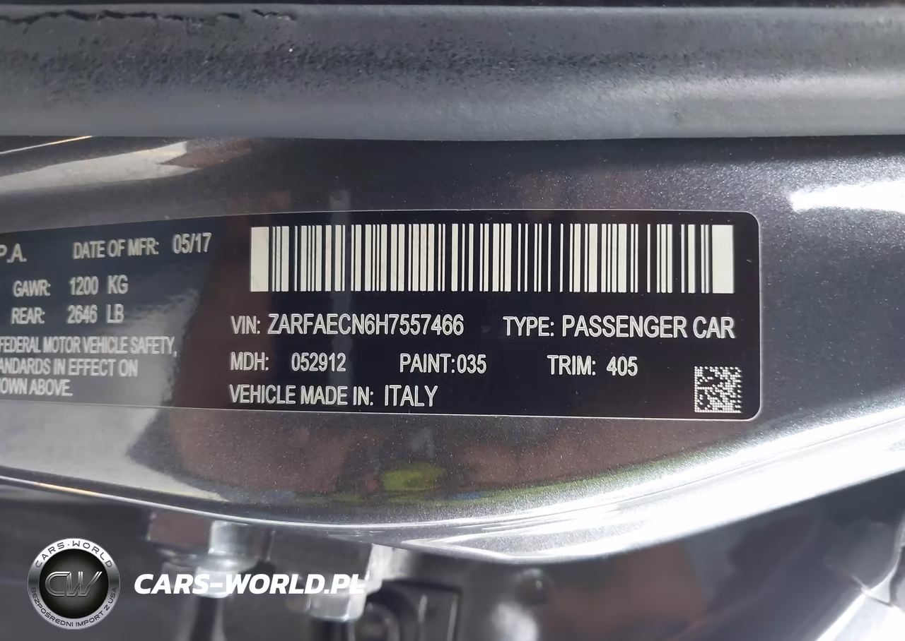 2017 Alfa Romeo Giulia Ti Rwd VIN:ZARFAECN6H7557466 - 9