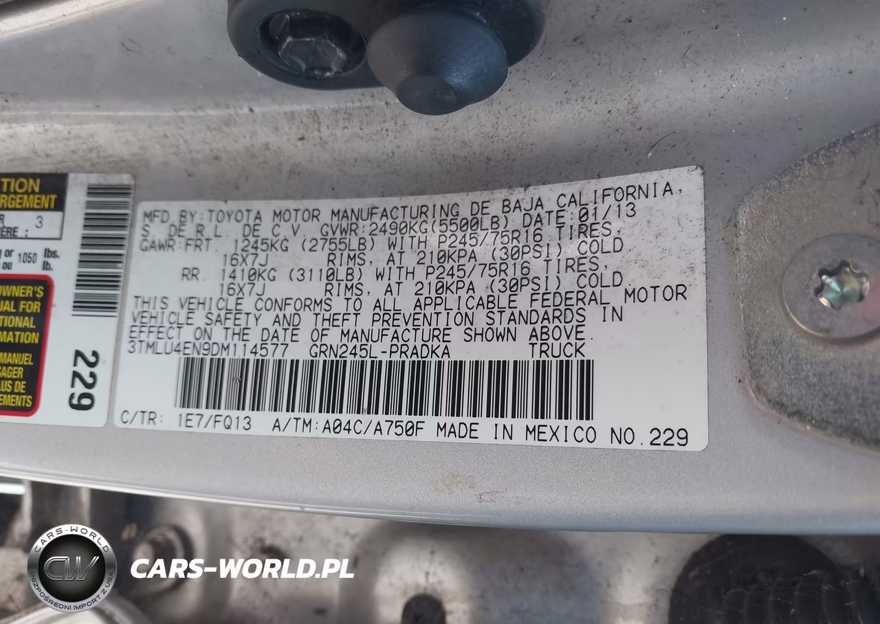 2013 Toyota Tacoma Base V6 VIN:3TMLU4EN9DM114577 - 9