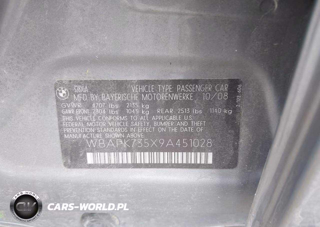 2009 BMW 328I xDrive VIN:WBAPK735X9A451028 - 9