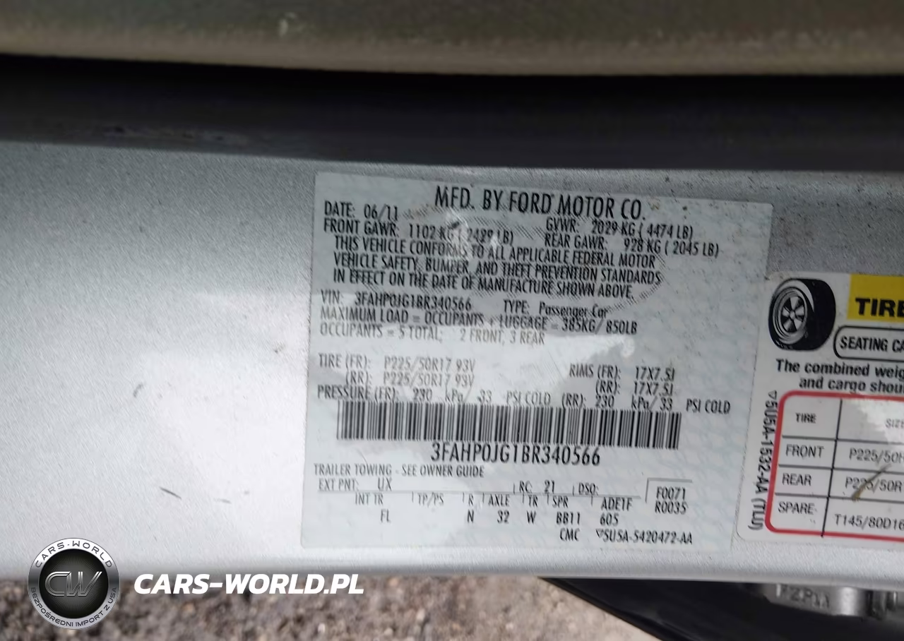 2011 Ford Fusion Sel VIN:3FAHP0JG1BR340566 - 9