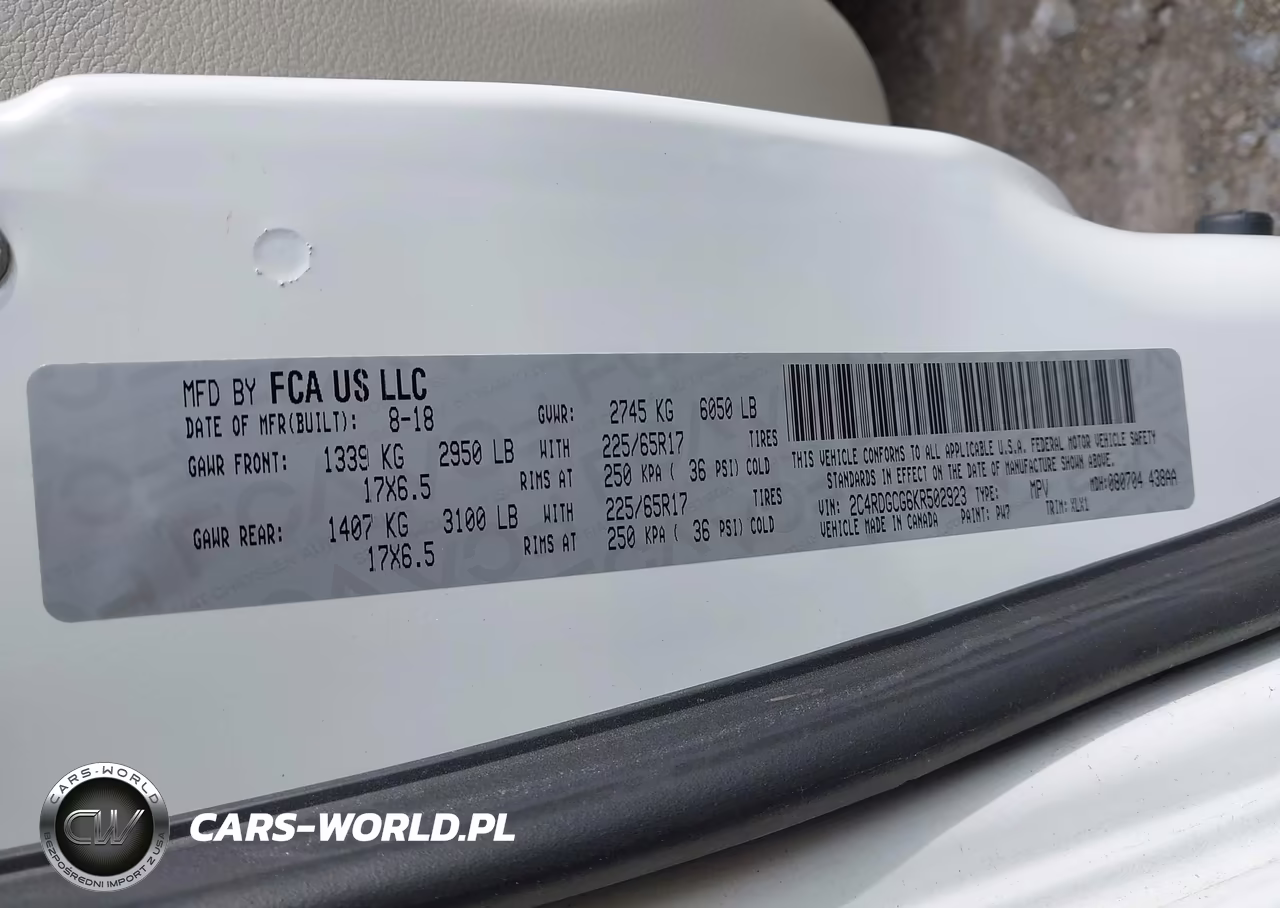 2019 Dodge Grand Caravan Sxt VIN:2C4RDGCG6KR502923 - 9