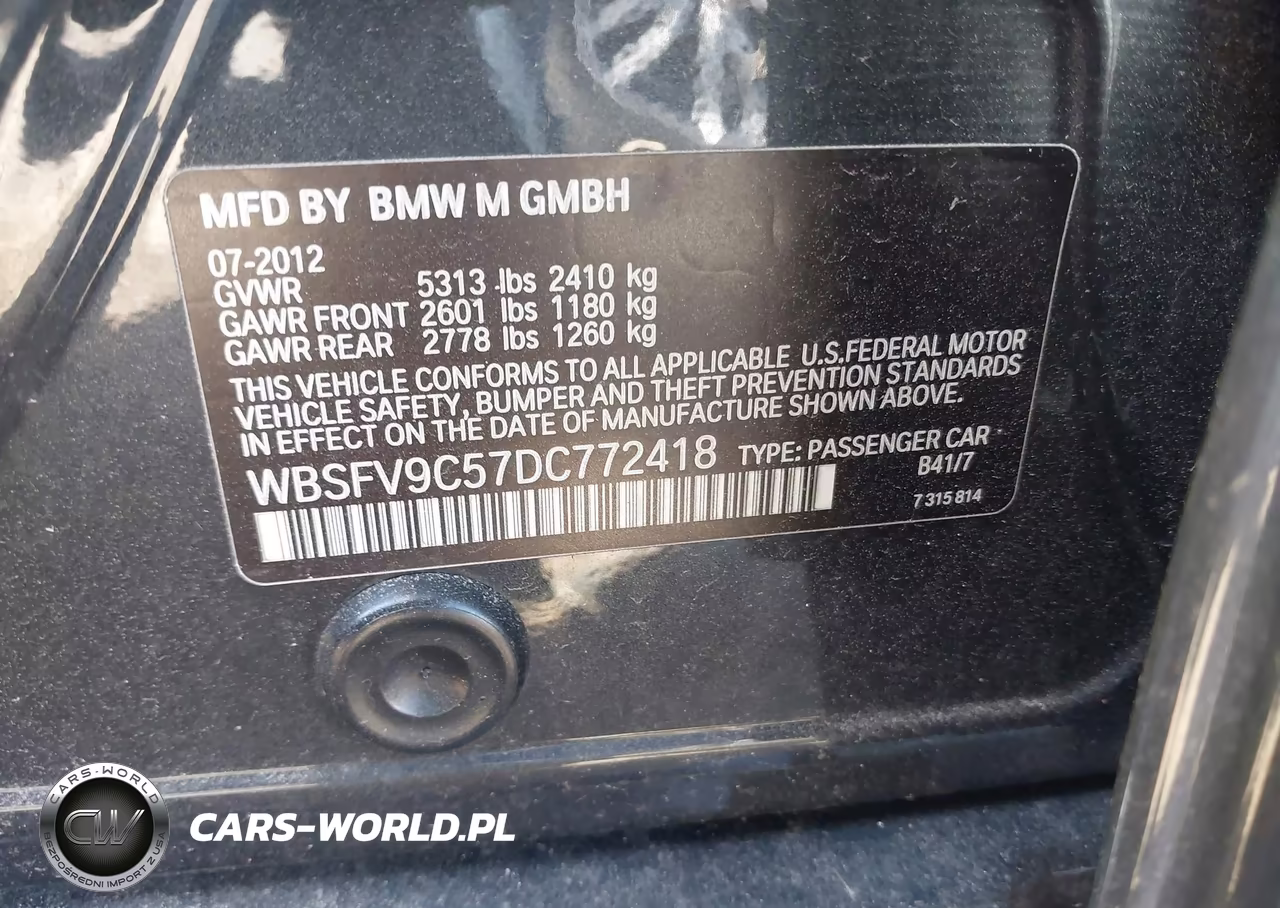 2013 BMW M5 VIN:WBSFV9C57DC772418 - 9