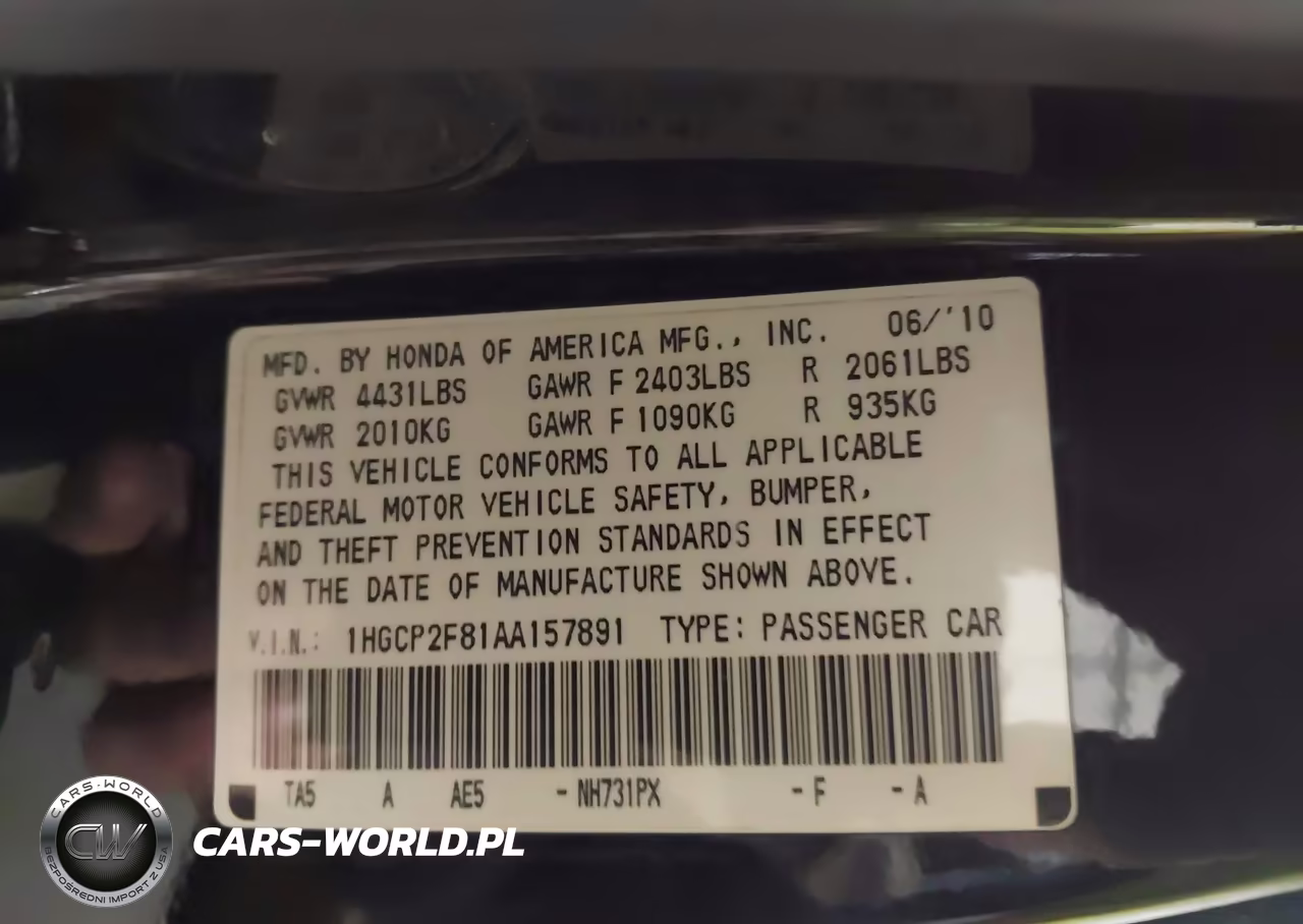 2010 Honda Accord 2.4 Ex-L VIN:1HGCP2F81AA157891 - 9
