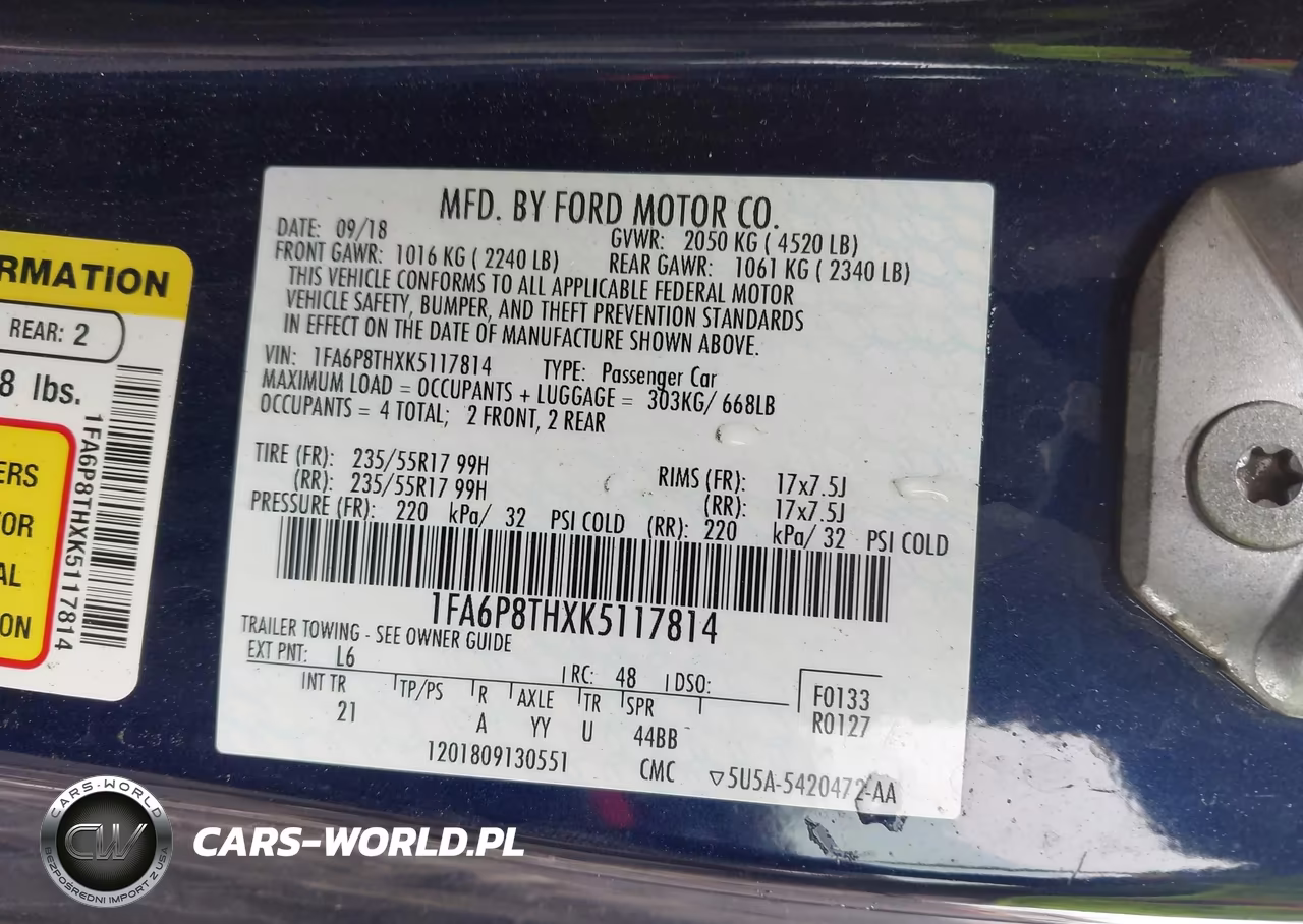 2019 Ford Mustang Ecoboost VIN:1FA6P8THXK5117814 - 9
