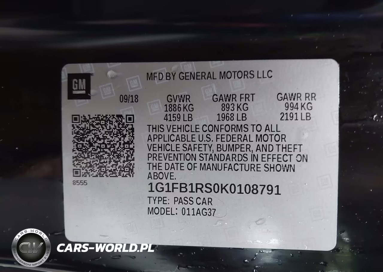 2019 Chevrolet Camaro 1Lt VIN:1G1FB1RS0K0108791 - 9