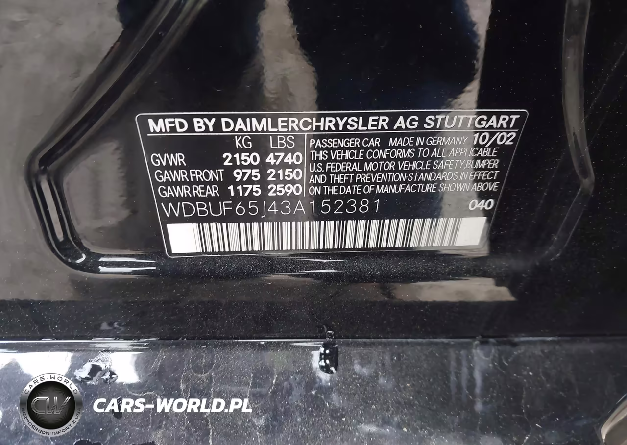 2003 Mercedes-Benz E 320 VIN:WDBUF65J43A152381 - 9