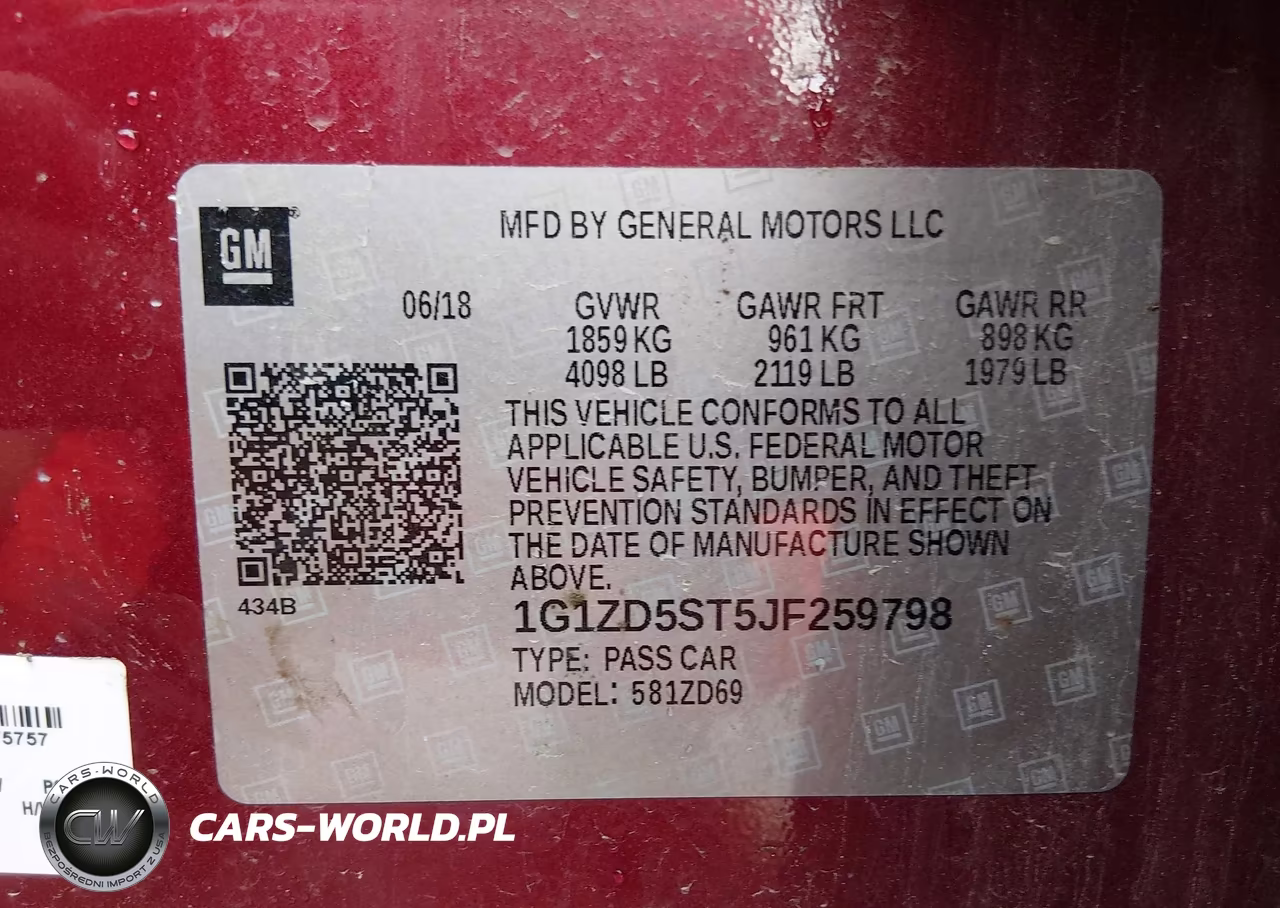 2018 Chevrolet Malibu Lt VIN:1G1ZD5ST5JF259798 - 9