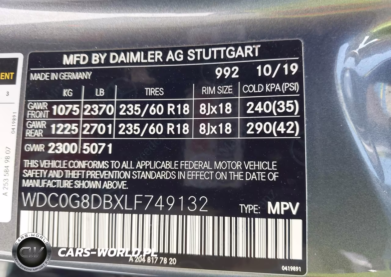 2020 Mercedes-Benz Glc 300 VIN:WDC0G8DBXLF749132 - 9