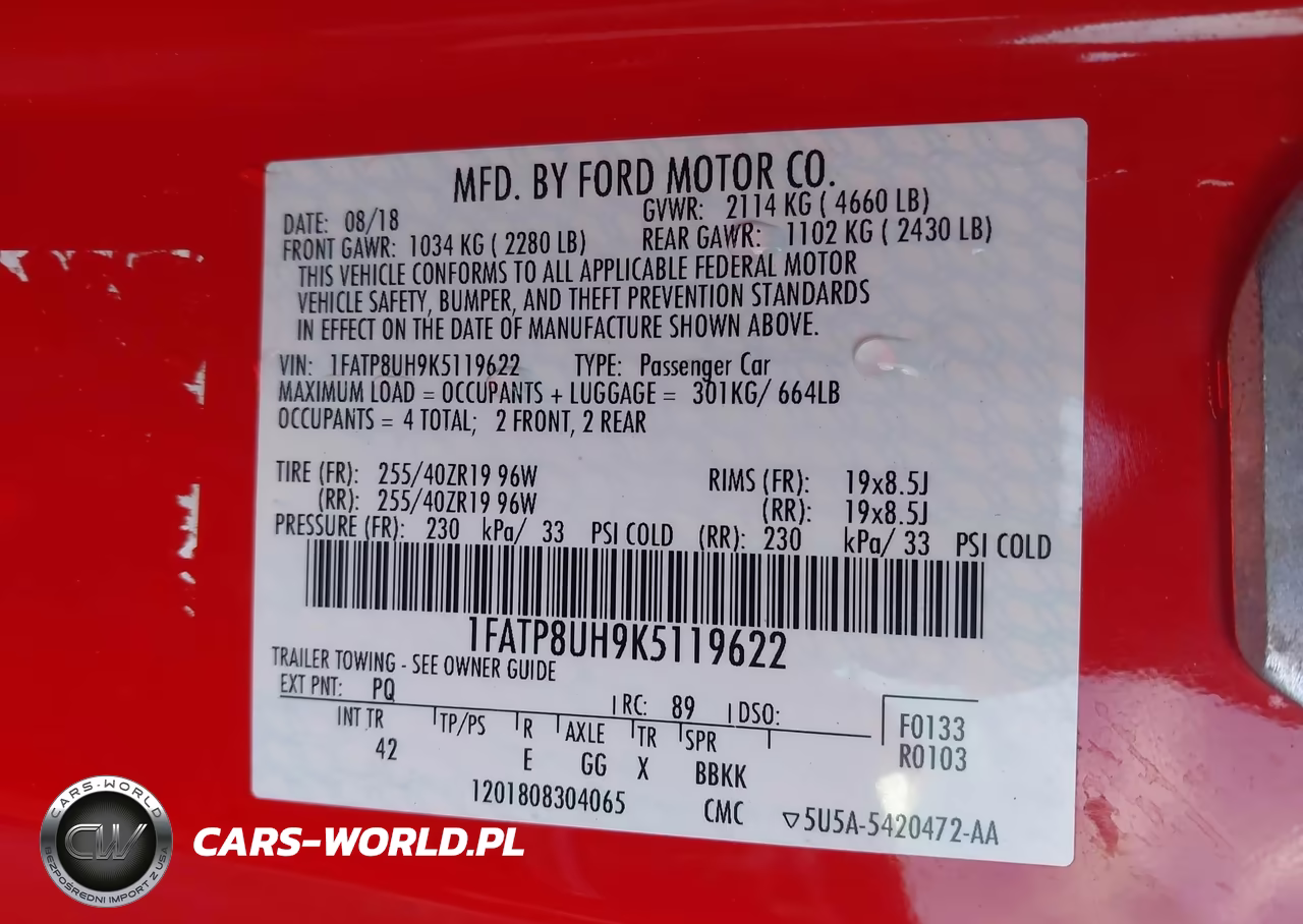 2019 Ford Mustang Ecoboost Premium VIN:1FATP8UH9K5119622 - 9