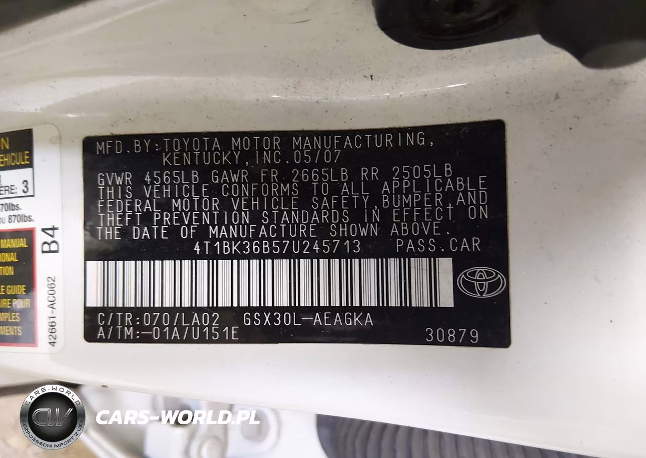 2007 Toyota Avalon Xls VIN:4T1BK36B57U245713 - 9