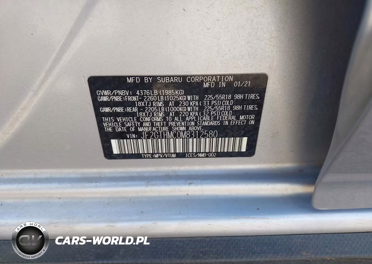 2021 Subaru Crosstrek Limited VIN:JF2GTHMC0M8312580 - 9