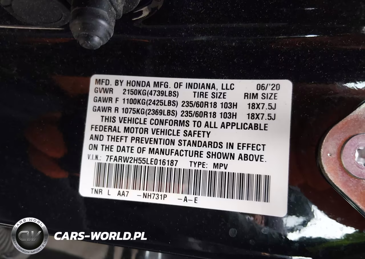 2020 Honda Cr-V Awd Ex VIN:7FARW2H55LE016187 - 9
