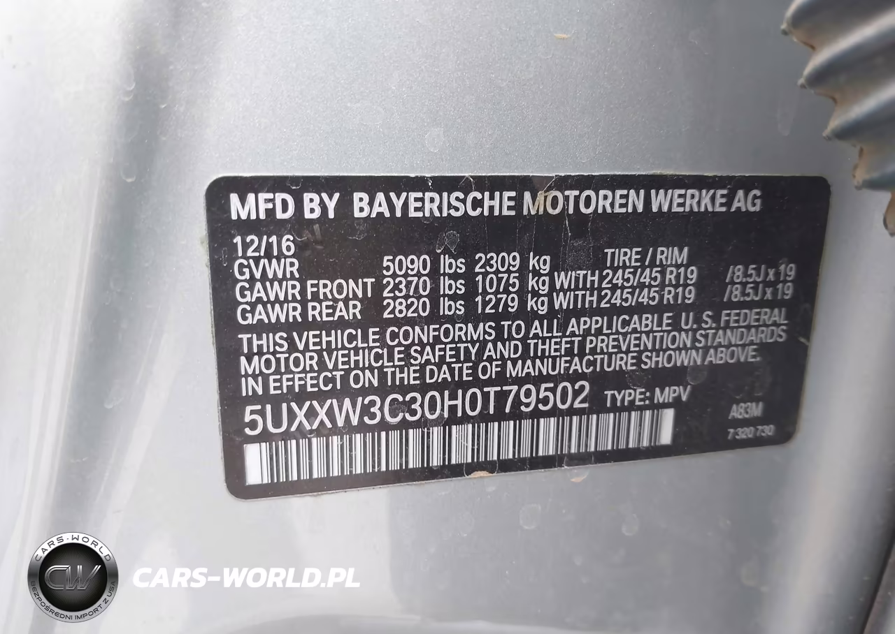 2017 BMW X4 xDrive28I VIN:5UXXW3C30H0T79502 - 9