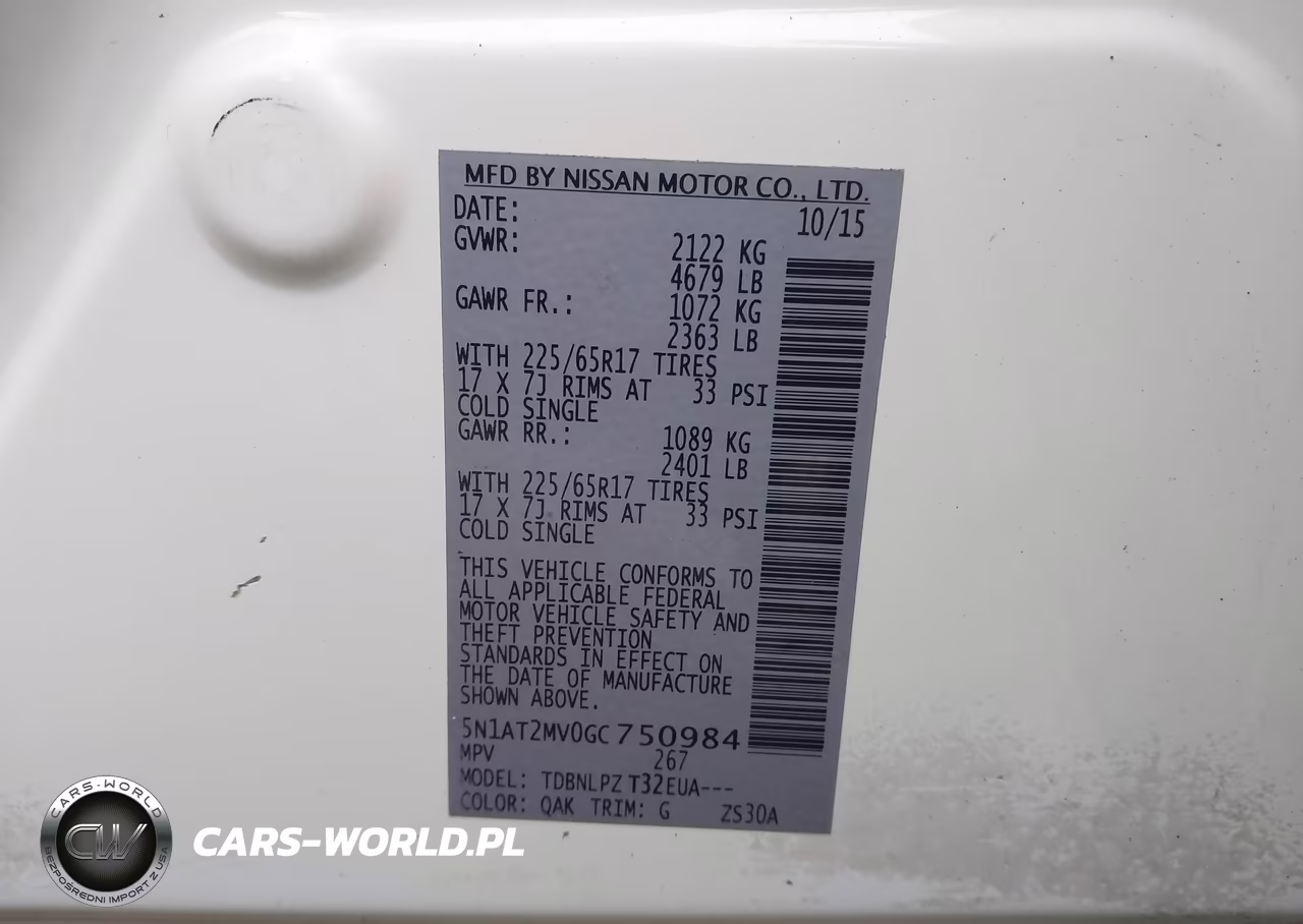 2016 Nissan Rogue S-Sl-Sv VIN:5N1AT2MV0GC750984 - 9