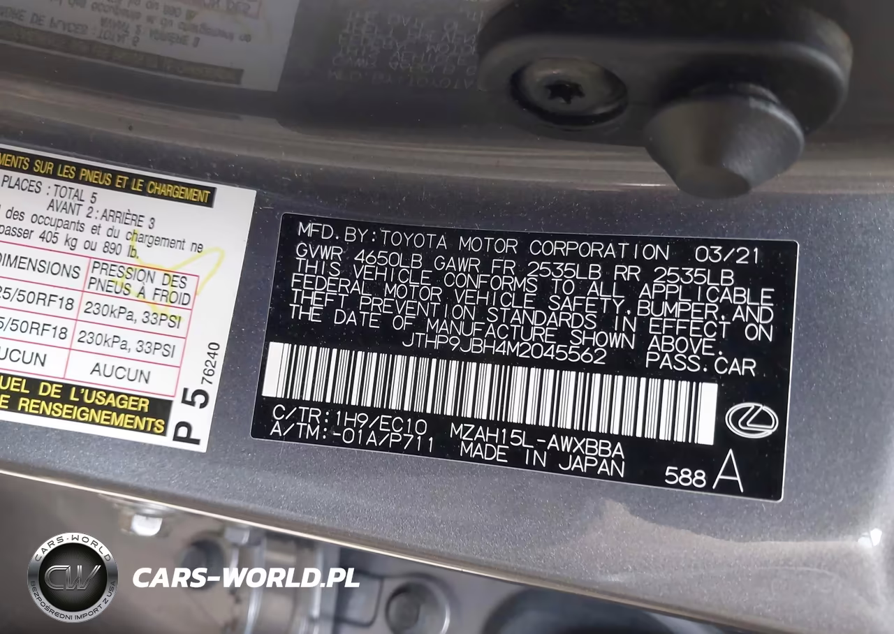 2021 Lexus Ux 250H VIN:JTHP9JBH4M2045562 - 9