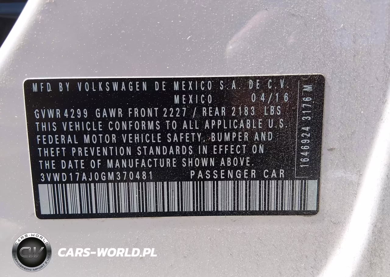 2016 Volkswagen Jetta 1.8T Sport VIN:3VWD17AJ0GM370481 - 9