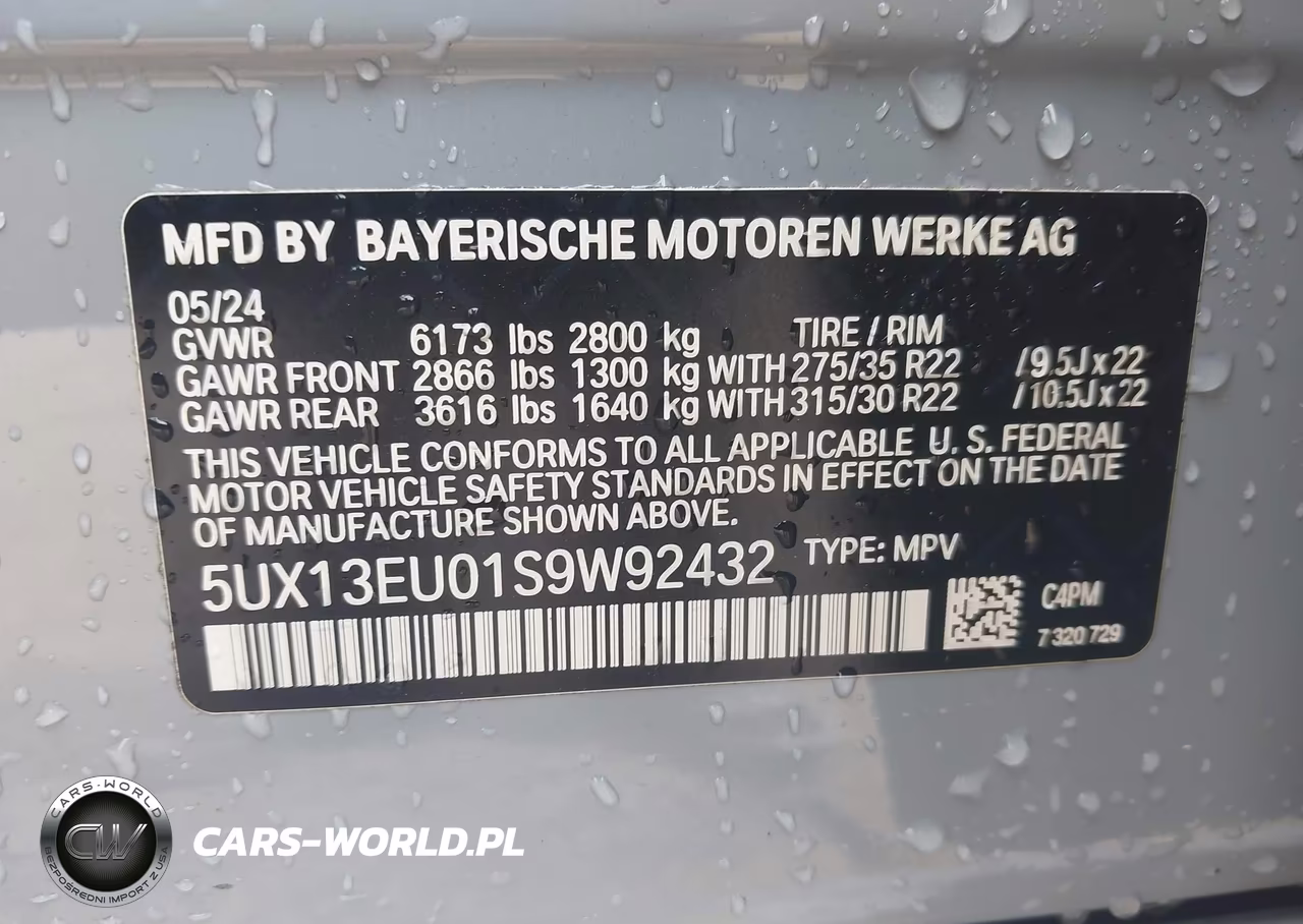 2025 BMW X5 Sdrive40I VIN:5UX13EU01S9W92432 - 9
