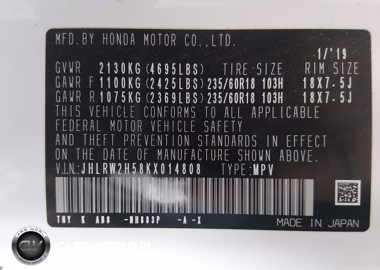 2019 Honda Cr-V Ex VIN:JHLRW2H58KX014808 - 9