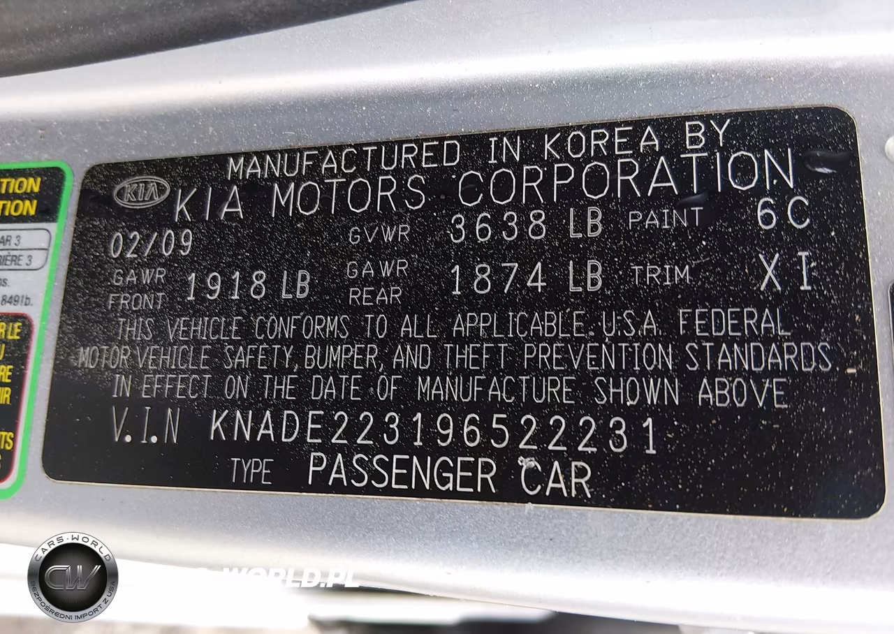 2009 Kia Rio Lx VIN:KNADE223196522231 - 9