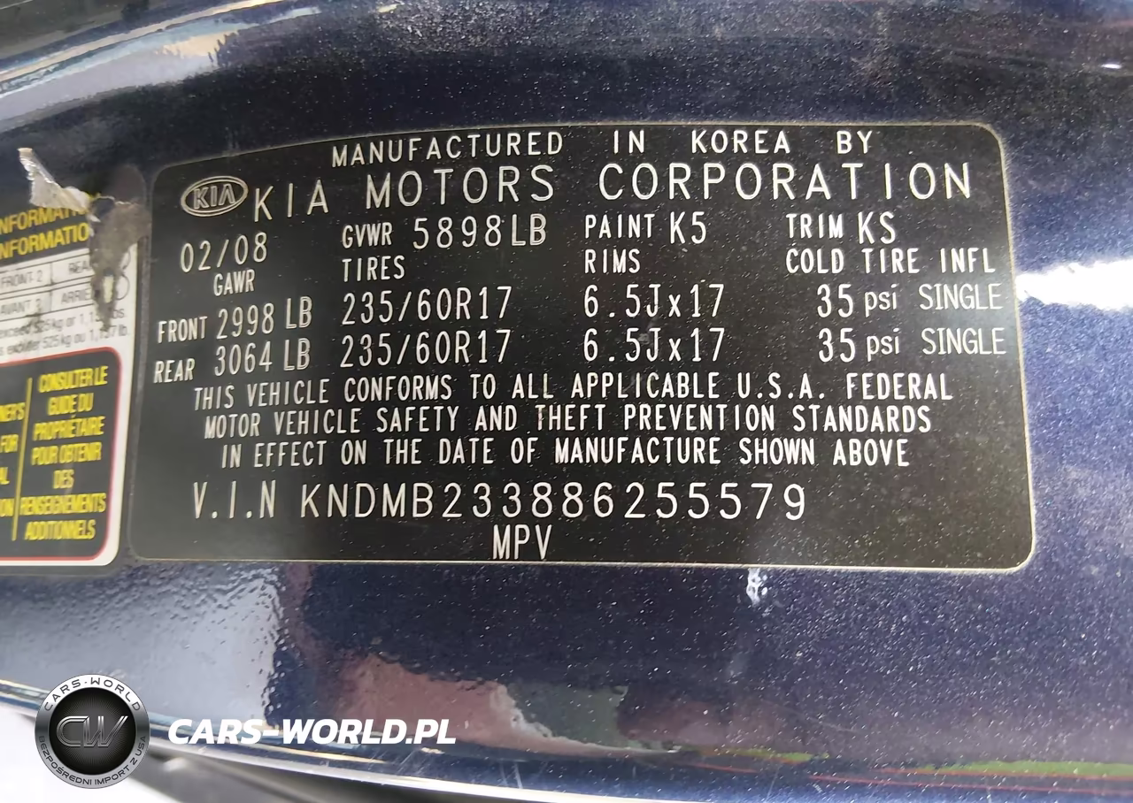 2008 Kia Sedona Ex VIN:KNDMB233886255579 - 9