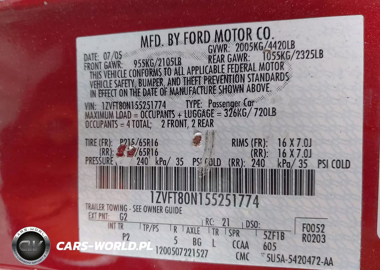 2005 Ford Mustang V6 Deluxe-V6 Premium VIN:1ZVFT80N155251774 - 9