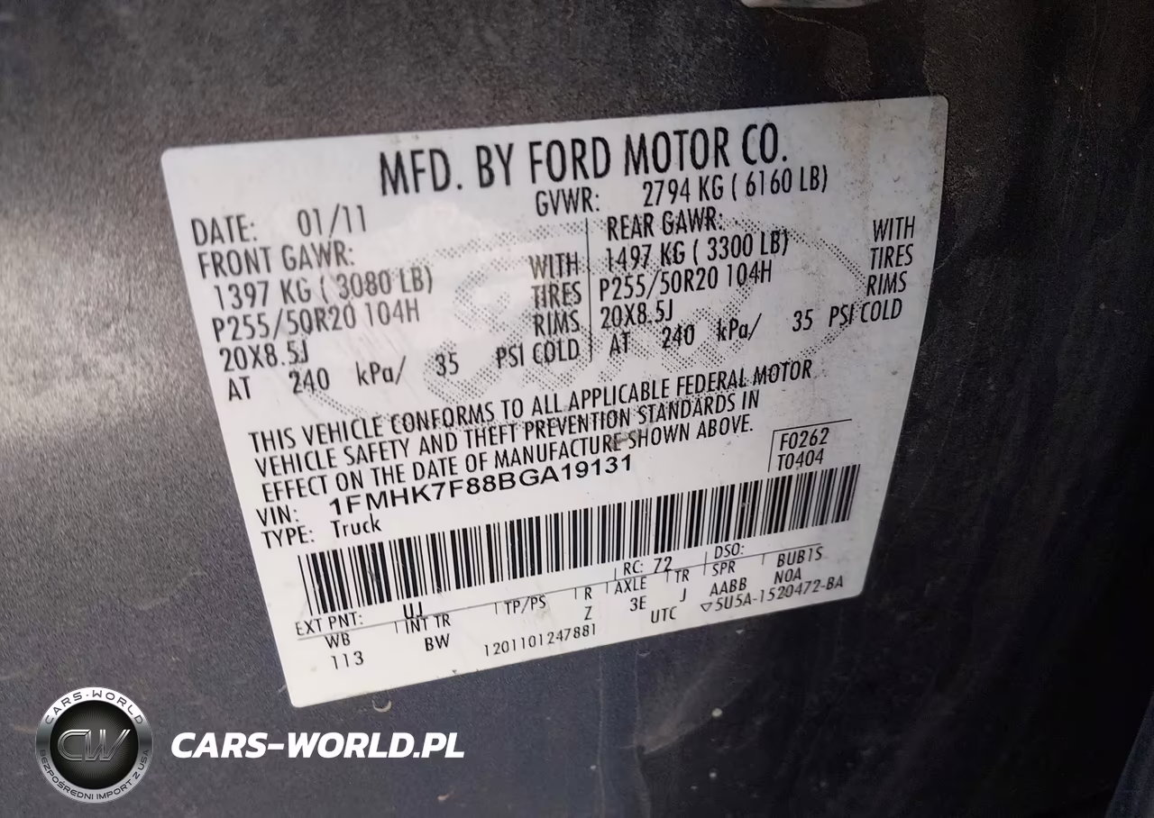 2011 Ford Explorer Limited VIN:1FMHK7F88BGA19131 - 9